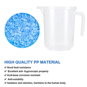 Clear Plastic Measuring Cup with Lid 1000ml Kitchen Cooking Baking Tool - Picture 1 of 12