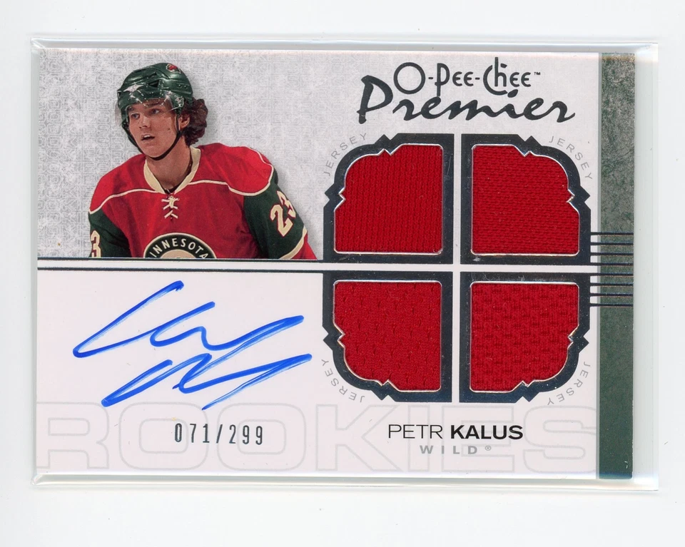 2007-08 O-Pee-Chee Premier Quad Jersey 071 /299 Petr Kalus #146 Rookie Auto RC - Image 1 of 1