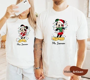 2025 Christmas unisex tshirt,Night before Christmas Family,Mickey and Minnie(CH) - Picture 1 of 8
