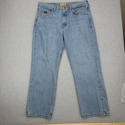 Pantalones de mezclilla vaqueros clásicos de pierna recta azules 36x30 Wrangler 20X para hombre Foto 1 de 4