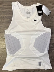 NWT Nike Men’s XL White Tank Padded Hyperstrong Pro Combat Compression Dri Fit - Picture 1 of 6