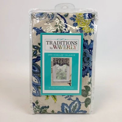 Cenefa de vieira de bolsillo con varilla festoneada para granja Traditions Navarra 52x16" Waverly Foto 1 de 4