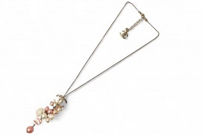 Chanel Collar Largo/Colgante Coco/CC/Perla/Motivo Concha Oro Antiguo/Rosa 07 Usado Foto 1 de 4