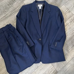 Vintage Pendleton Damen Blazer & Hosenanzug Set Blazer 12 Hosen 14 Blau 100% Wolle - Bild 1 von 10