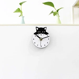Katze Kühlschrankmagnet Uhr Home Decor Dekorative tragbare Magnet Wanduhr - Bild 1 von 4