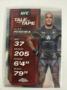 2025 Topps Chrome UFC #TTT-9 Tale of the Tape Refractor Alex Pereira WN - Picture 1 of 2