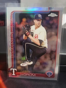 2025 Topps Chrome Baseball Jacob deGrom REFRACTOR # 214 Texas Rangers - Picture 1 of 2