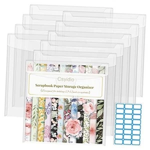 10 PCS 12 x 12 Inch Scrapbook Paper Storage Organizer with Label Stickers, - Picture 1 of 8
