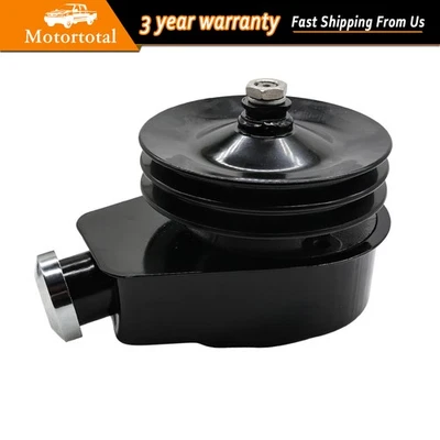 For SBC BBC Chevy Black Power Steering Pump w/ Double Groove Pulley - Image 1 of 4