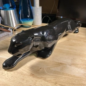 Vintage Black Panther TV Lamp Ceramic Lighted Eyes 20" MCM 1950's-1960's - Picture 1 of 24