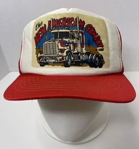 Vintage Trucker Mesh Snapback Hat New American Cowboy Youngan YA 18 Wheeler Red - Picture 1 of 15