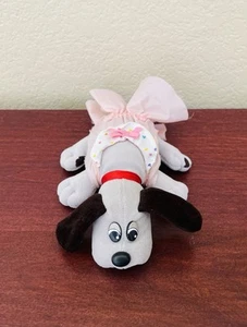 Peluche cane tutù vintage 1985 Tonka Pound cuccioli PP piccolo grigio chiaro con cane 9" - Foto 1 di 2