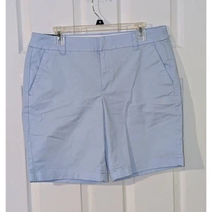 J. Crew Damenshorts Größe 12 9 Zoll stückgefärbt Chino Bermuda blau Freizeit neu mit Etikett $ 50 - Bild 1 von 8