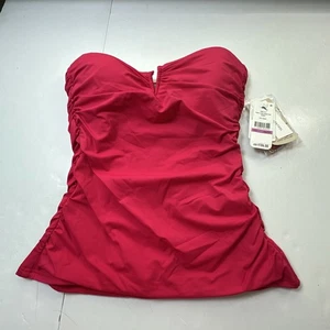 Tommy Bahama Women's Shirred Bandeau Top Swimwear Pink XXS/TTP NWT #153 - Picture 1 of 15