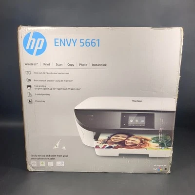 HP Envy 5661 Wireless Scan Copy Photo All-In-One Printer White New Sealed - Image 1 of 4
