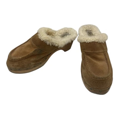 UGG Australia женщин коричневый замши овчины с подкладкой сабо тапочки Mule размер 10 - Изображение 1 из 4