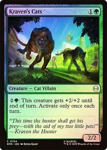 NM Foil Kraven's Cats, MTG, Marvel's Spider-Man, Magic the Gathering, 104 - Picture 1 of 1