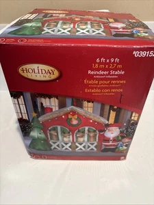 HOLIDAY LIVING GEMMY INFLABLE SOPLADO POR AIRE 6 pies por 9 pies establo de renos - Imagen 1 de 1