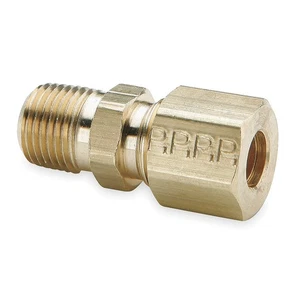 PARKER 68C-10-6 Connector,Brass,CompxM,5/8Inx3/8In,PK10 1VDD7 - Picture 1 of 1