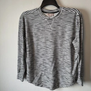 Damen L Langarm Oberteil schwarz T-Shirt gestreift Pullover Preppy Coastal Comfort - Bild 1 von 4