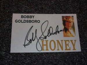 Bobby Goldsboro signed 3x5 card Honey