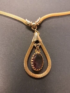 Collar Vintage Classiques Entier Tono Oro Con Colgante de Piedra. - Imagen 1 de 3