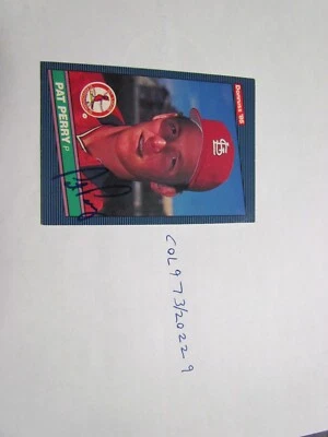 1986 Donruss Signed Pat Perry Baseball Card 7 - Image 1 of 3
