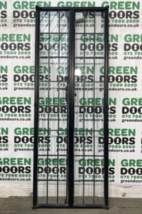 CRITTALL STEEL FRENCH DOORS BLACK METAL LEADED GLASS SINGLE GLAZED VINTAGE - Picture 1 of 24