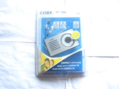 Brand New Coby CX50 Compact AM/FM Radio w Digital Display and Coby Earphones - Image 1 of 2