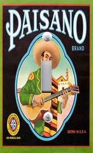 Light Switch Plate & Outlet Covers VINTAGE FRUIT CRATE ~ PAISANO BRAND GUITAR - Picture 1 of 26