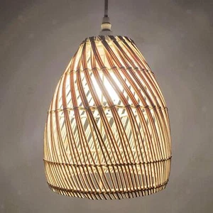 Lampenschirm aus Korbgeflecht, Vintage Rattan Korb, Glühbirnenschutz - Bild 1 von 9