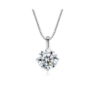 Pendente Diamante in Moissanite 1ct VVS1 diamond pendant punto luce FRY100 - Immagine 1 di 4
