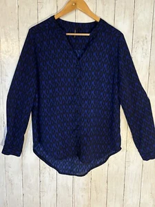 Blusa Amanda Verde Talla L Abotonada Azul Negra Estampado Animal Clásica Oficina - Imagen 1 de 9