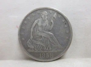1858-O USA Seated Liberty 1/2 Half Dollar US Silbermünze New Orleans - Bild 1 von 8