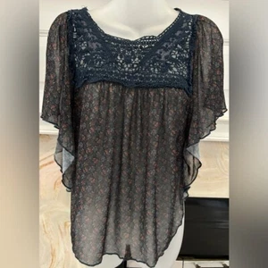 Eyelash Couture Gr. XS fließende leichte Bluse floral Mesh - Bild 1 von 5