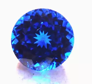 Pietra preziosa sfusa taglio tondo certificato zaffiro blu reale naturale 11x11 mm - Foto 1 di 9