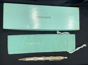 Tiffany & Co Bamboo Ballpoint Pen Vintage Sterling Silver + box - Picture 1 of 7