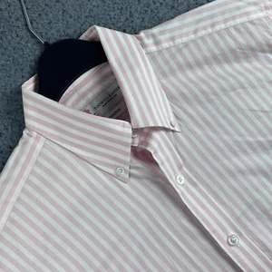 Turnbull & Asser Hemd Herren Medium rosa weiß gestreift Weekend Langarm Knopf - Bild 1 von 8