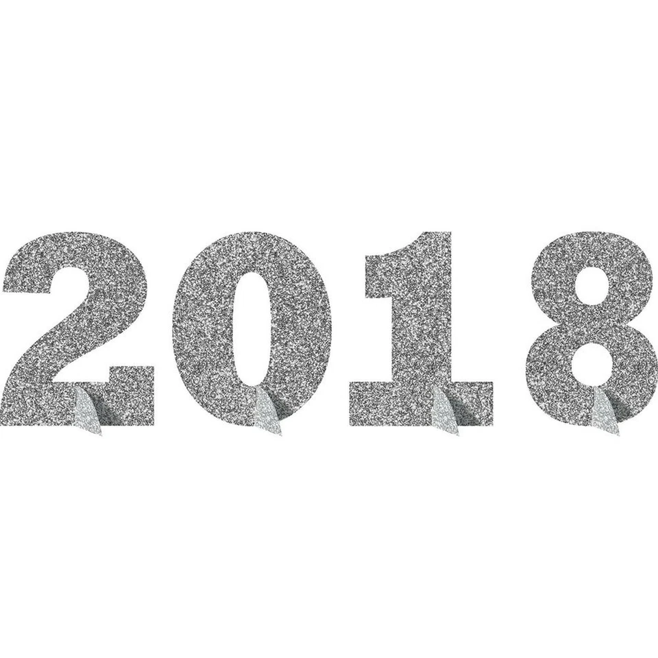 Creative Converting 10-Count New Year Stand-Up Paper Centerpiece with Silver ... - Image 1 of 1