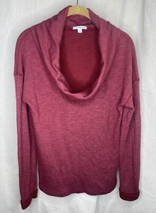 JAMES PERSE Bateau Cowl Neck shirt - Women's 2, Medium #style WXT354 Burgundy - Picture 1 of 9