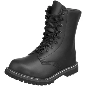 Hombres Negro Cuero Bw Cadete Militar Botas De Combate Paracaidista Del Ejército - Imagen 1 de 13