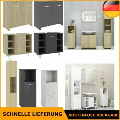 Badmöbel Badezimmermöbel Waschtischunterschrank Weiß Schwarz Grau Farbwahl - Bild 1 von 4
