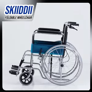 Skiiddii Brand New Portable Folding Wheel Chair Wheelchair Lightweight Mobility - Picture 1 of 8
