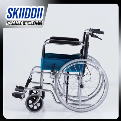 Skiiddii Brand New Portable Folding Wheel Chair Wheelchair Lightweight Mobility - image 1 of 4