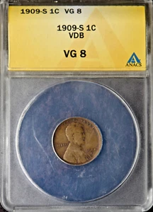 1909-S VDB Lincoln Wheat Cent - ANACS VG8 - ✪COINGIANTS✪ - Bild 1 von 2