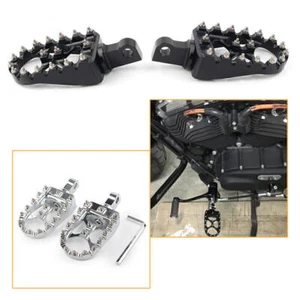 Für Harley Dyna Sportster Iron 883 Fatboy Bobber 2x breite Fußraste MX Style - Bild 1 von 11