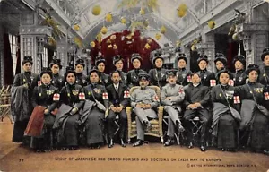 RED CROSS NURSES & DOCTORS FROM JAPAN ON THEIR WAY TO EUROPE, Pub W.C.A. 1910s - Picture 1 of 2