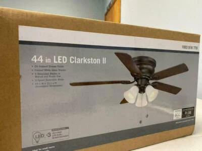 Clarkston II 44 pulgadas Ventilador de techo LED interior de bronce frotado aceitado con kit de luz Foto 1 de 2