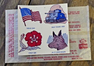 De colección IMPKO Calcomanía de Agua Policía Perro Tanque Bandera de Estados Unidos Amapola Bicicleta Hot Rod Original - Imagen 1 de 1