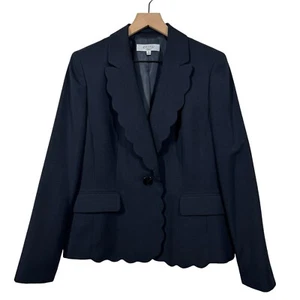 Kasper Marineblau Jakobsmuschelsaum Anzug Sakko Blazer Größe 14 Büro Karriere Arbeit - Bild 1 von 13